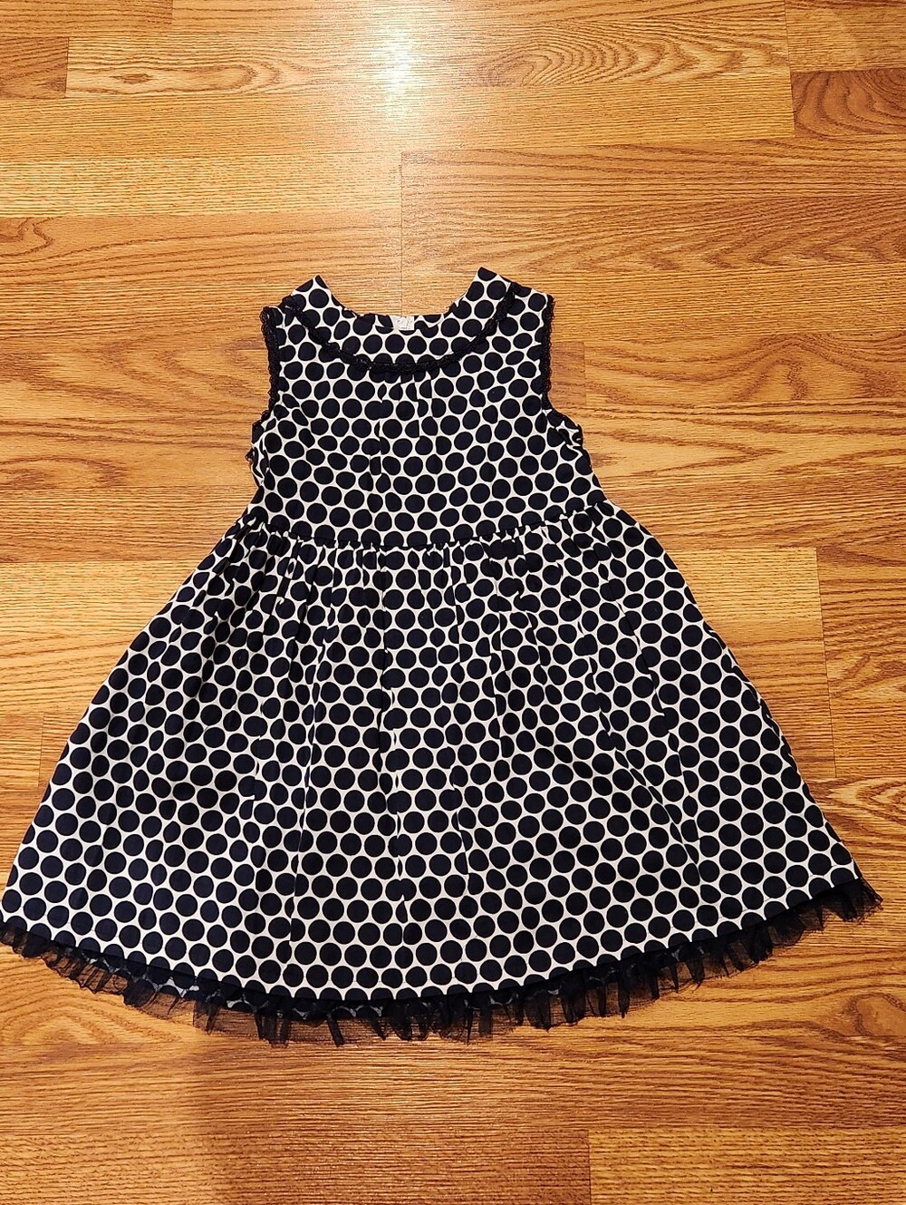 Girls Black and White Polka Dot Party Dress
